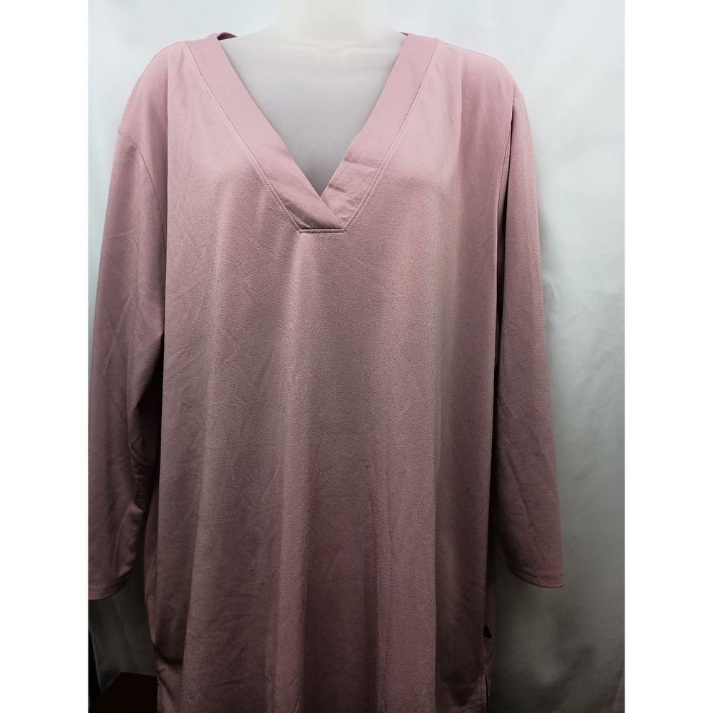 Banana Republic‎ Womens XXL Mauve Pink V-Neck Long Sleeve Crepe Blouse Top